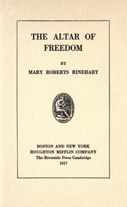 Cover of: The altar of freedom