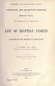 Cover of: List of Egyptian insects in the collection of the Ministry of agriculture