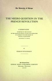 Cover of: The negro question in the French Revolution.