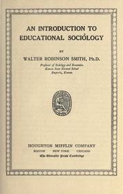 Cover of: An introduction to educational sociology