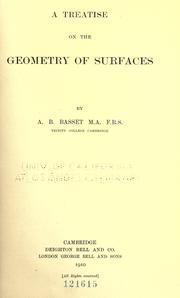 Cover of: A treatise on the geometry of surfaces