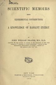 Cover of: Scientific memoirs by John William Draper