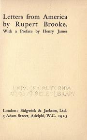 Cover of: Letters from America by Brooke, Rupert