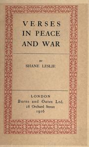 Cover of: Verses in peace and war by Shane Leslie