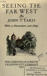 Cover of: Seeing the far west. by John Thomson Faris