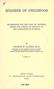 Hygiene of childhood by Francis Huntington Rankin