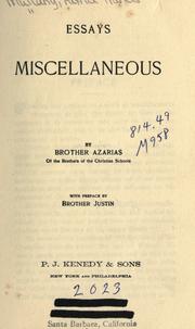 Cover of: Essays miscellaneous