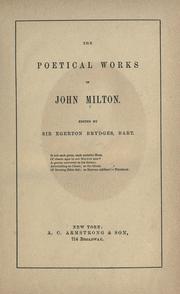 Cover of: The poetical works of John Milton. by John Milton