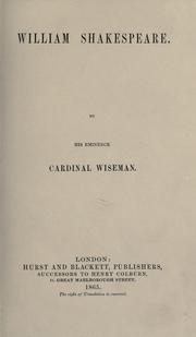 Cover of: William Shakespeare by Nicholas Patrick Wiseman