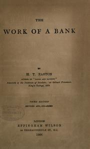 Cover of: work of a bank.