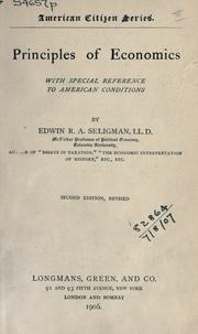 Cover of: Principles of Economics by Edwin Robert Anderson Seligman