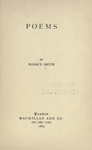 Cover of: Poems by Horace Smith, Horace Smith