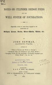 Cover of: Notes on cylinder bridge piers and the well system of foundations by John Newman