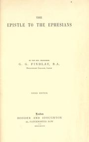 Cover of: The Epistle to the Ephesians