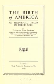 Cover of: The birth of America by Andrews, Matthew Page