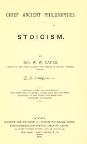 Cover of: Stoicism by W. W. Capes