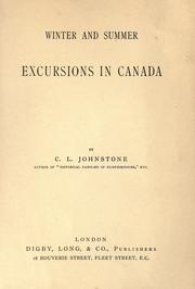 Cover of: Winter and summer excursions in Canada.