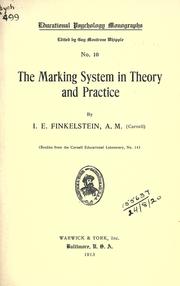 Cover of: The marking system in theory and practice