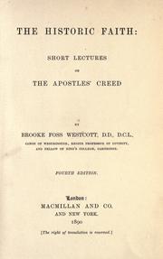 Cover of: The historic faith: short lectures on the Apostles' creed