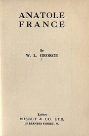 Cover of: Anatole France by Walter Lionel George