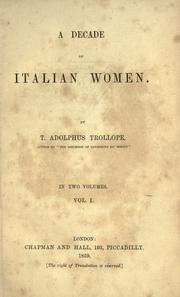 Cover of: A decade of Italian women by Thomas Adolphus Trollope