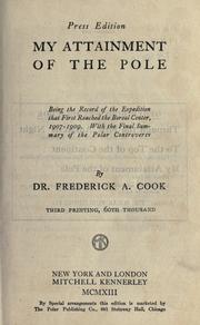 Cover of: My attainment of the Pole by Frederick Albert Cook, Frederick Albert Cook