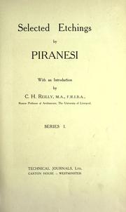 Cover of: Selected etchings by Piranesi. by Giovanni Battista Piranesi
