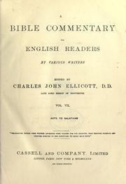 Cover of: A Bible commentary for English readers