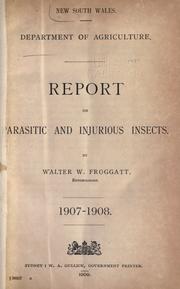 Cover of: Report on parasitic and injurious insects.