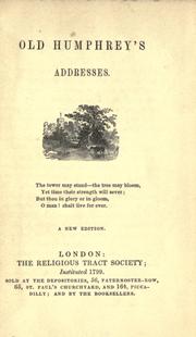 Cover of: Old Humphrey's addresses. by Old Humphrey