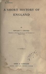 Cover of: A short history of England. by Edward Potts Cheyney
