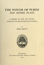 Cover of: The power of Purim, and other plays by Irma Kraft