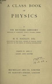 Cover of: class book of physics.