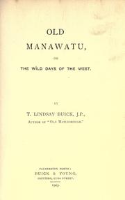 Cover of: Old Manawatu by Thomas Lindsay Buick