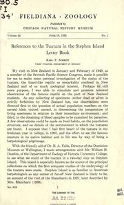 Cover of: References to the Tuatara in the Stephen Island letter book by Karl Patterson Schmidt