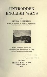 Cover of: Untrodden English ways by Henry C. Shelley