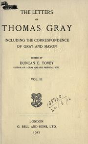 Cover of: The letters of Thomas Gray by Thomas Gray