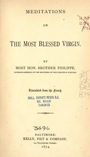 Cover of: Meditations on the most Blessed Virgin