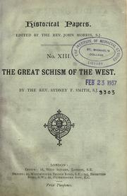 Cover of: The Great Schism of the west.