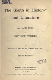 Cover of: The South in history and literature by Rutherford, Mildred Lewis, Rutherford, Mildred Lewis