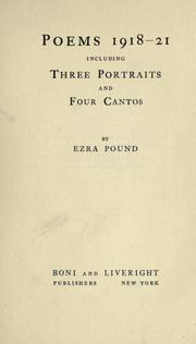 Cover of: Poems 1918-21 by Ezra Pound