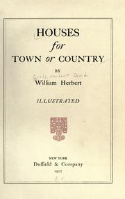 Cover of: Houses for town or country