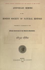 Cover of: Historical sketch of the Boston Society of Natural history by Thomas Tracy Bouve