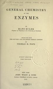 Cover of: General chemistry of the enzymes by Euler, Hans von