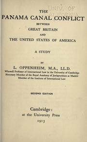 Cover of: The Panama Canal conflict between Great Britain and the United States of America: a study