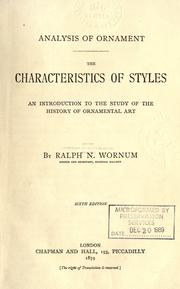 Cover of: Analysis of ornament, characteristics of styles
