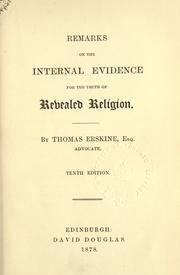 Remarks on the internal evidence for the truth of revealed religion by Thomas Erskine