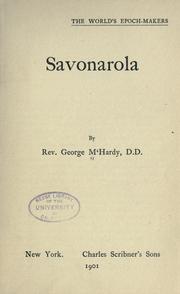 Cover of: Savonarola