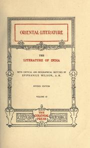 Cover of: Oriental literature.