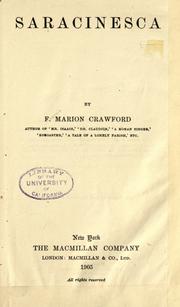 Cover of: Saracinesca by Francis Marion Crawford, Francis Marion Crawford